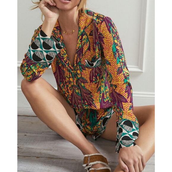 Anthropologie Other - Anthropologie Shadé Akanbi Harvest Pajama Top Women’s Medium Bohemian Sleep Boho